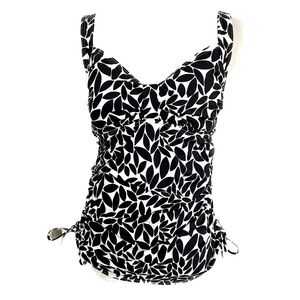 LANDS’ End Tankini Top Summer Adjustable length side ties 10DD NWOT